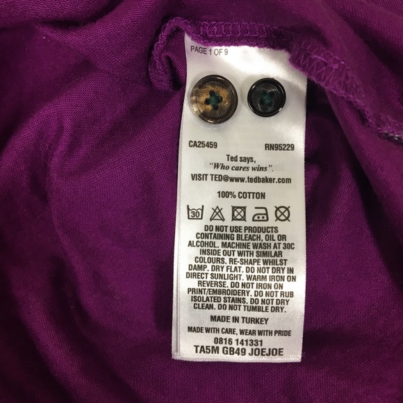 Ted Baker Purple Joe Joe Print Collar Polo Shirt - Picture 7 of 13
